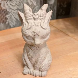 Handmade Cement Devil Cat Figure